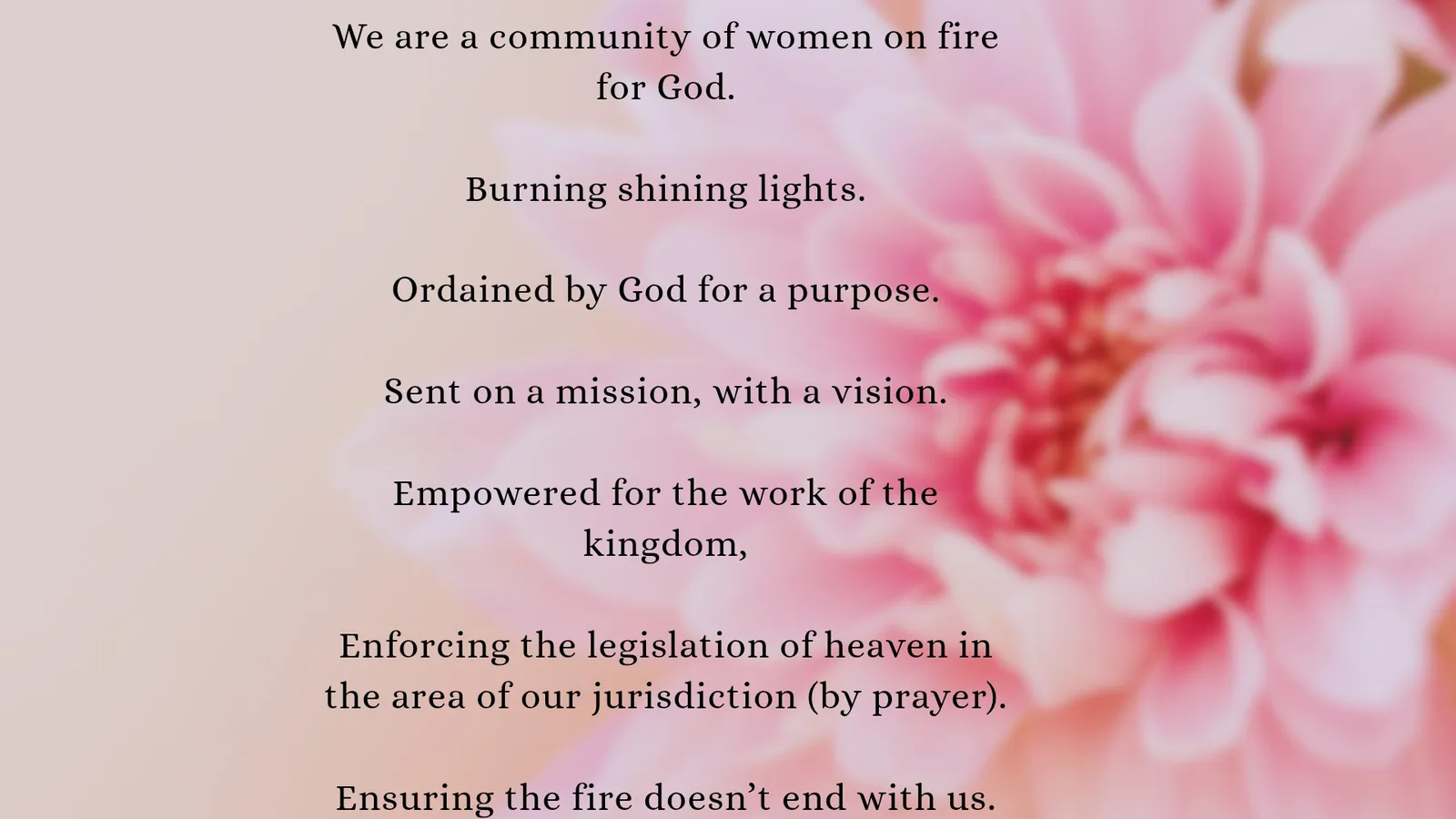 Christ Rehoboth women in prayer and fellowship